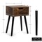 Set of 2 Modern Dark Brown Wooden Nightstands with Drawer for Bedroom or Living Room